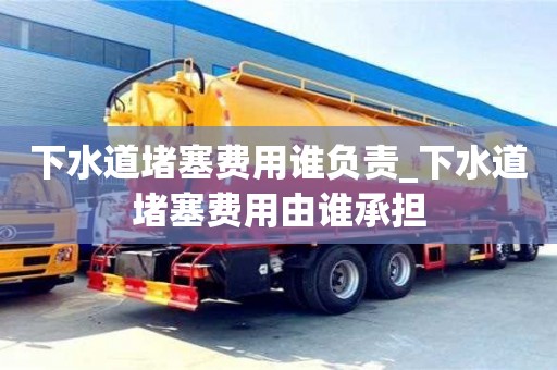 石家莊下水道堵塞費用誰負責_下水道堵塞費用由誰承擔
