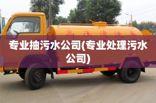 杭州專業抽污水公司(專業處理污水公司)