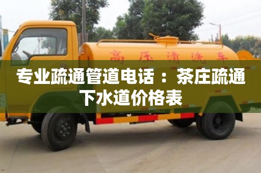 專業疏通管道電話 ：茶莊疏通下水道價格表