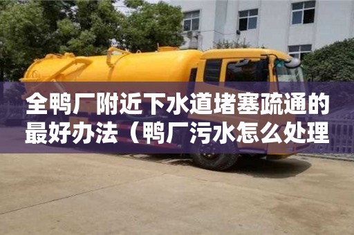 全鴨廠附近下水道堵塞疏通的最好辦法（鴨廠污水怎么處理）