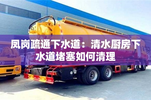 鳳崗疏通下水道：清水廚房下水道堵塞如何清理
