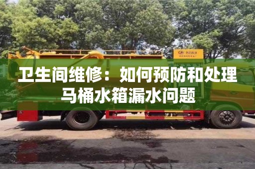 杭州衛生間維修：如何預防和處理馬桶水箱漏水問題