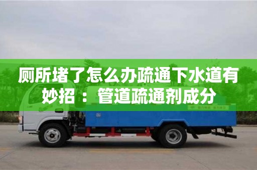 杭州廁所堵了怎么辦疏通下水道有妙招 ：管道疏通劑成分