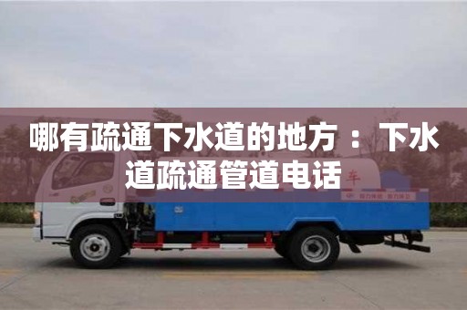 哪有疏通下水道的地方 ：下水道疏通管道電話
