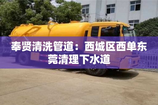 奉賢清洗管道：西城區西單東莞清理下水道