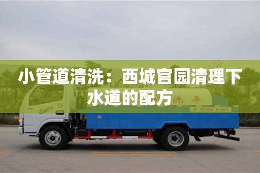 小管道清洗：西城官園清理下水道的配方