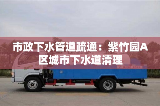 杭州市政下水管道疏通：紫竹園A區城市下水道清理
