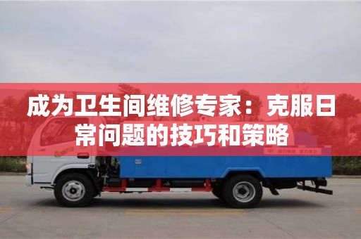 成為衛(wèi)生間維修專家:克服日常問題的技巧和策略 成為衛(wèi)生間維修專家:克服日常問題的技巧和策略