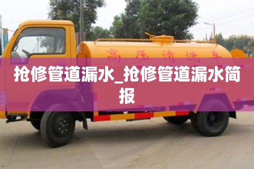 成都搶修管道漏水_搶修管道漏水簡報