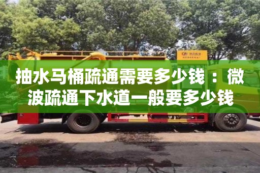 杭州抽水馬桶疏通需要多少錢 ：微波疏通下水道一般要多少錢