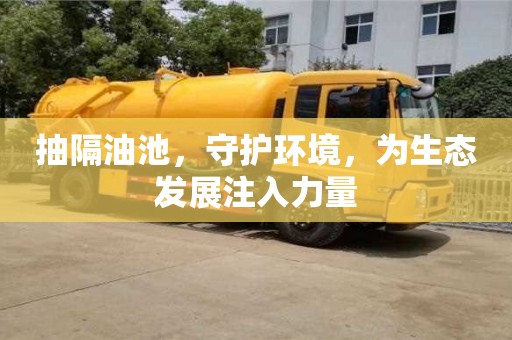 北京抽隔油池，守護環境，為生態發展注入力量