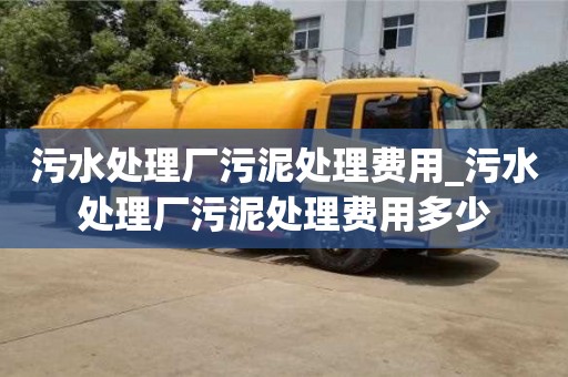 成都污水處理廠污泥處理費用_污水處理廠污泥處理費用多少