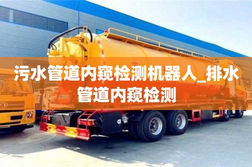 成都污水管道內窺檢測機器人_排水管道內窺檢測