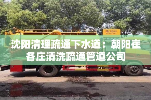 沈陽清理疏通下水道：朝陽崔各莊清洗疏通管道公司
