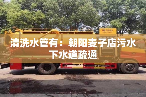 杭州清洗水管有：朝陽麥子店污水下水道疏通