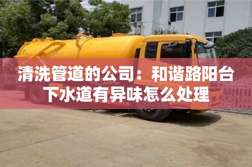 杭州清洗管道的公司：和諧路陽臺下水道有異味怎么處理