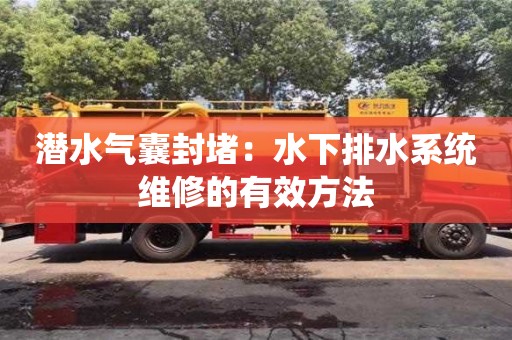 杭州潛水氣囊封堵：水下排水系統維修的有效方法