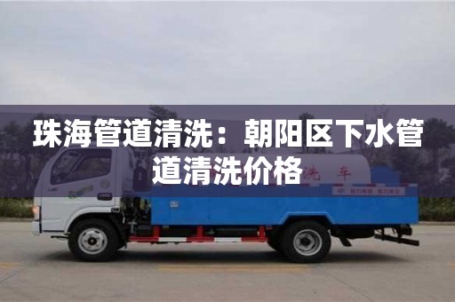 珠海管道清洗：朝陽區(qū)下水管道清洗價格