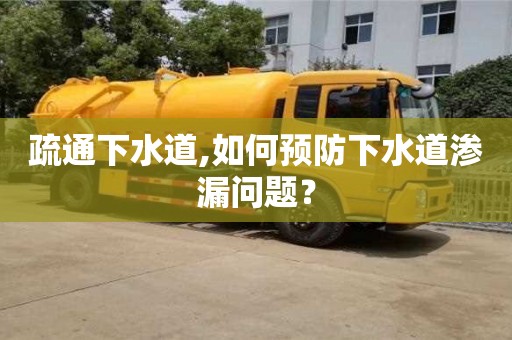北京疏通下水道,如何預防下水道滲漏問題？