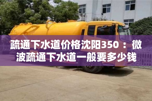 北京疏通下水道價格沈陽350 ：微波疏通下水道一般要多少錢