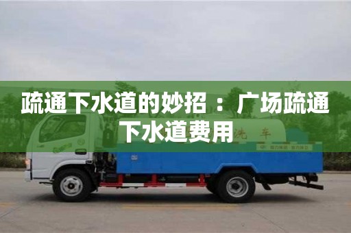 疏通下水道的妙招 ：廣場疏通下水道費用