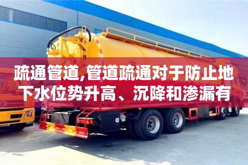 北京疏通管道,管道疏通對于防止地下水位勢升高、沉降和滲漏有何作用？