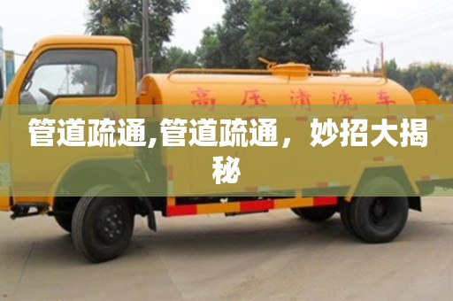 管道疏通,管道疏通，妙招大揭秘