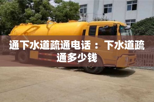 通下水道疏通電話 ：下水道疏通多少錢