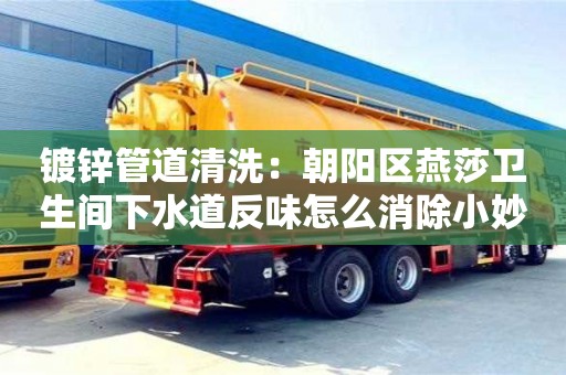 鍍鋅管道清洗：朝陽區(qū)燕莎衛(wèi)生間下水道反味怎么消除小妙招