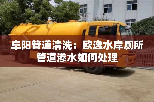 杭州阜陽管道清洗：歐逸水岸廁所管道滲水如何處理