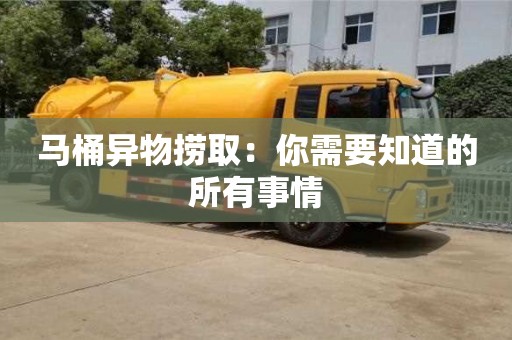 北京馬桶異物撈取：你需要知道的所有事情