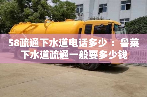 58疏通下水道電話多少 ：魯菜下水道疏通一般要多少錢